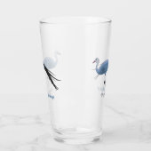 Verre Illustration d'oiseau de grue bleue (Gauche)