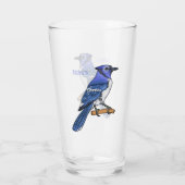 Verre Illustration d'oiseau de jay bleu (Dos)