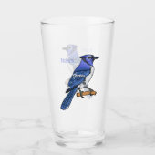 Verre Illustration d'oiseau de jay bleu (Devant)