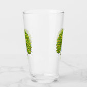 Verre Illustration d'oiseau de paon brillant (Gauche)