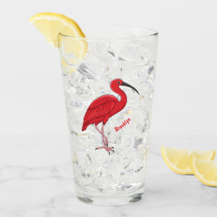 Verre Illustration d'oiseau Scarlet ibis