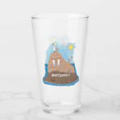 Verre Illustration drôle de morse joyeux (Dos)