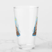 Verre Illustration drôle de morse joyeux (Gauche)