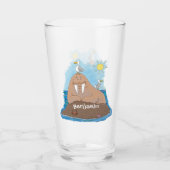 Verre Illustration drôle de morse joyeux (Devant)