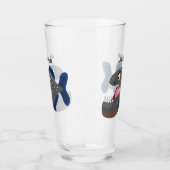 Verre Illustration drôle de piranha affamée (Gauche)