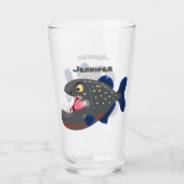 Verre Illustration drôle de piranha affamée (Devant)