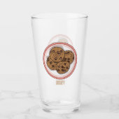 Verre Illustration du cookie de puce à chocolat (Devant)