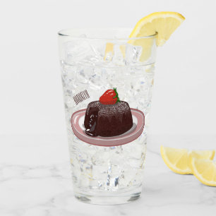 Verre Illustration du gâteau de lave au chocolat