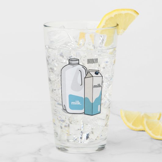Verre Illustration du lait (Dos glace)