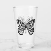 Verre Illustration du papillon noir (Dos)
