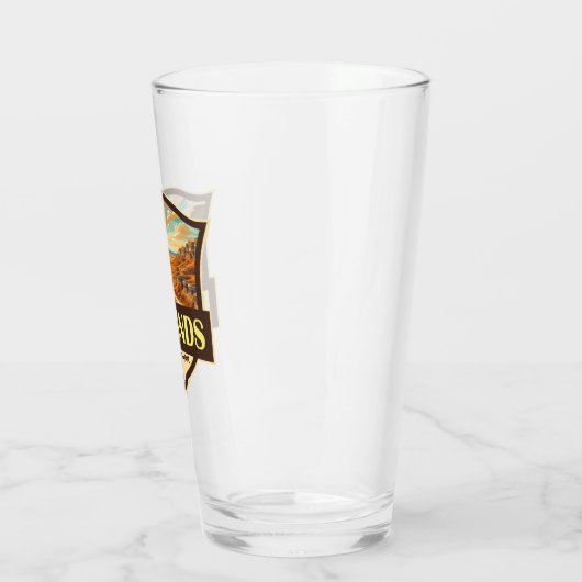 Verre Illustration du parc national Badlands Retro (Gauche)