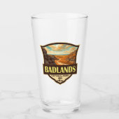 Verre Illustration du parc national Badlands Retro (Devant)