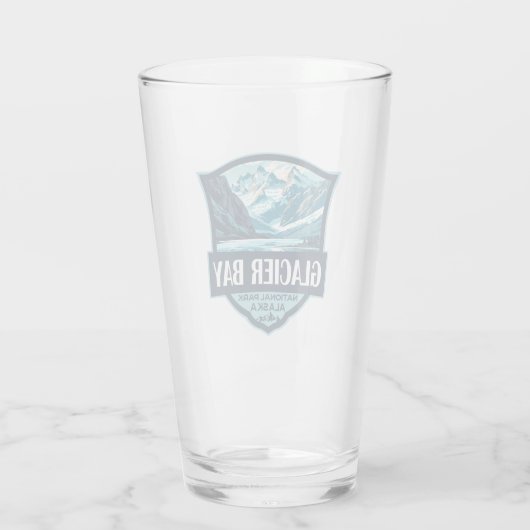 Verre Illustration du parc national de Glacier Bay Retro (Dos)