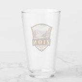 Verre Illustration du parc national Zion Insigne rétro (Dos)