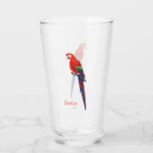 Verre Illustration du perroquet de macaw Scarlet (Dos)