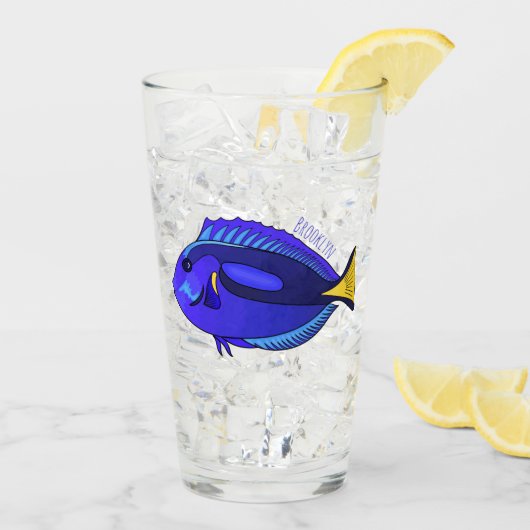 Verre Illustration du poisson de la cuve bleue (Dos glace)