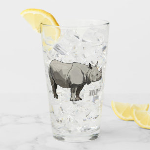 Verre Illustration du rhinocéros de Javan