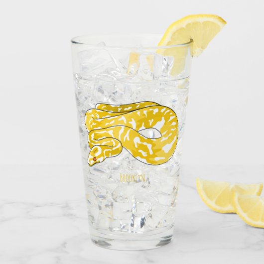 Verre Illustration du serpent python birman (Dos glace)