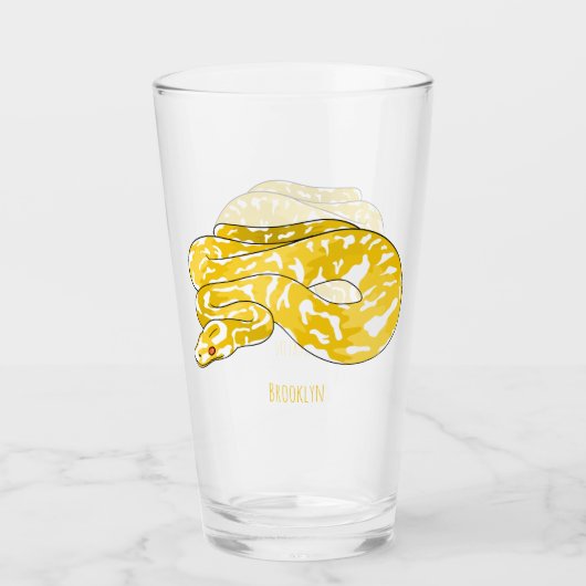 Verre Illustration du serpent python birman (Devant)