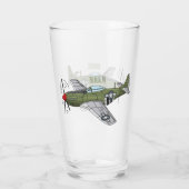 Verre Illustration d'un avion militaire (Dos)