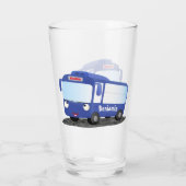 Verre Illustration d'un bus moderne bleu mignon (Dos)