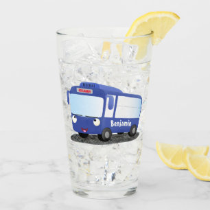 Verre Illustration d'un bus moderne bleu mignon