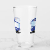 Verre Illustration d'un bus moderne bleu mignon (Gauche)