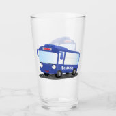 Verre Illustration d'un bus moderne bleu mignon (Devant)