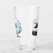 Verre Illustration d'un campervan heureux (Gauche)