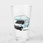 Verre Illustration d'un campervan heureux (Devant)