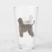 Verre Illustration d'un chien hound afghan (Dos)