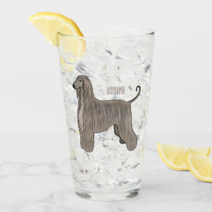 Verre Illustration d'un chien hound afghan