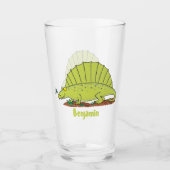 Verre Illustration d'un dimétrodon vert mignon (Devant)