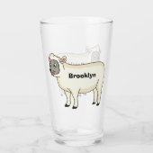 Verre Illustration d'un mouton joyeux (Dos)