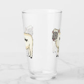 Verre Illustration d'un mouton joyeux (Gauche)