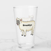 Verre Illustration d'un mouton joyeux (Devant)