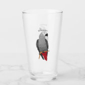Verre Illustration d'un perroquet gris en Afrique (Devant)