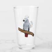 Verre Illustration d'un perroquet gris en Afrique (Dos)