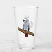 Verre Illustration d'un perroquet gris en Afrique (Devant)