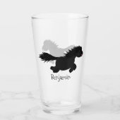 Verre Illustration d'un poney de Shetland mignon (Dos)