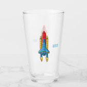 Verre Illustration d'un vaisseau de fusées (Devant)