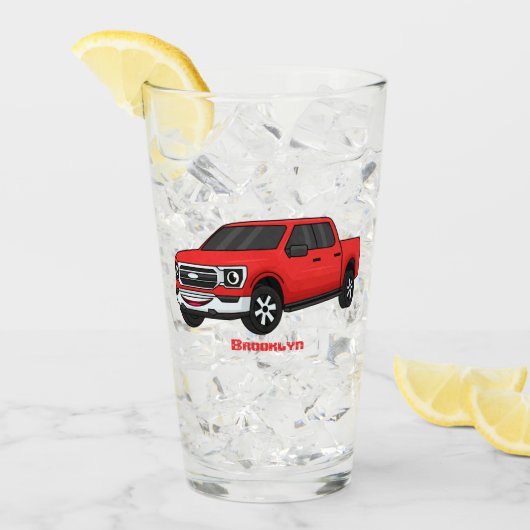 Verre Illustration d'une camionnette rouge mou (Devant glace)