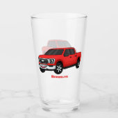 Verre Illustration d'une camionnette rouge mou (Devant)