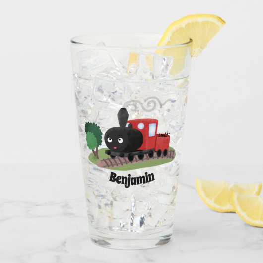 Verre Illustration d'une locomotive à vapeur mûre (Dos glace)