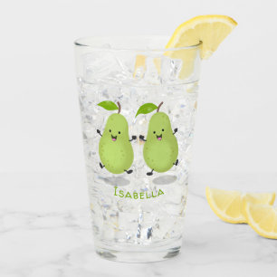Verre Illustration d'une paire de poires mignonne