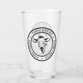 Verre Illustration fraîche de vache à ferme de ferme (Dos)