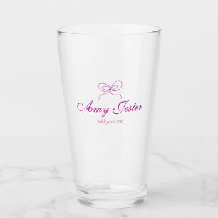 Verre illustration gribouillis monogramme nom ruban mage