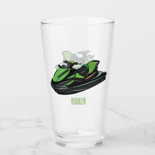 Verre Illustration Jet ski (Devant)