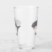 Verre Illustration joyeuse du grand requin blanc (Gauche)