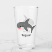 Verre Illustration joyeuse du grand requin blanc (Devant)